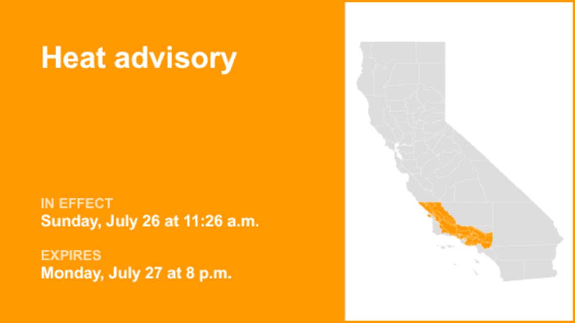 UPDATE: Heat advisory in place for Southern California until Monday evening 
