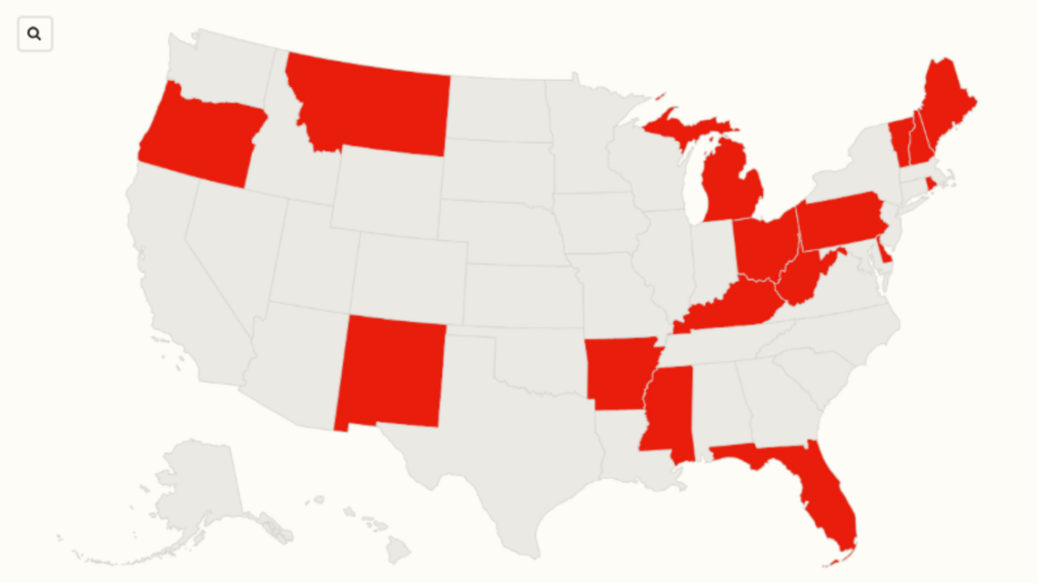 Map Reveals US States Where Deaths Outnumber Births 