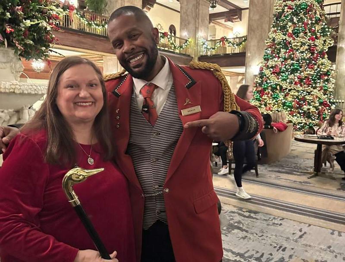  The author with the Peabody Duck Master. Photo credit: Robin O’Neal Smith 