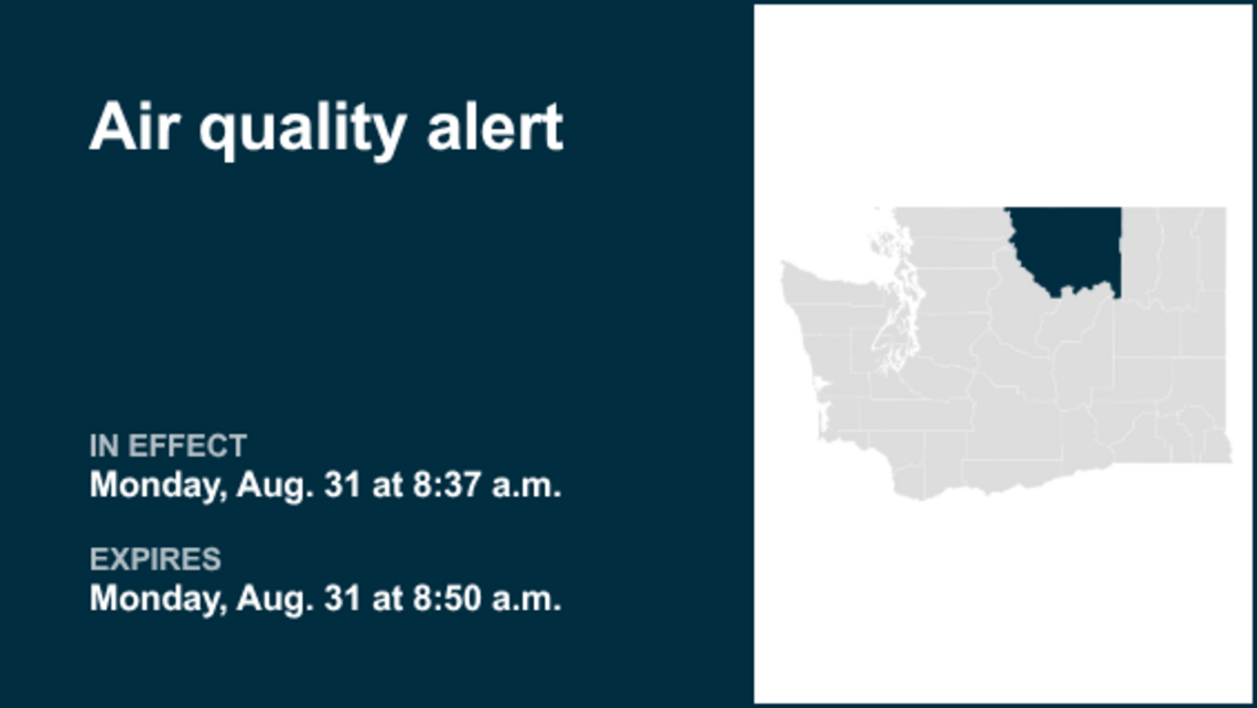 Air quality alert in place for Okanogan County Monday morning 