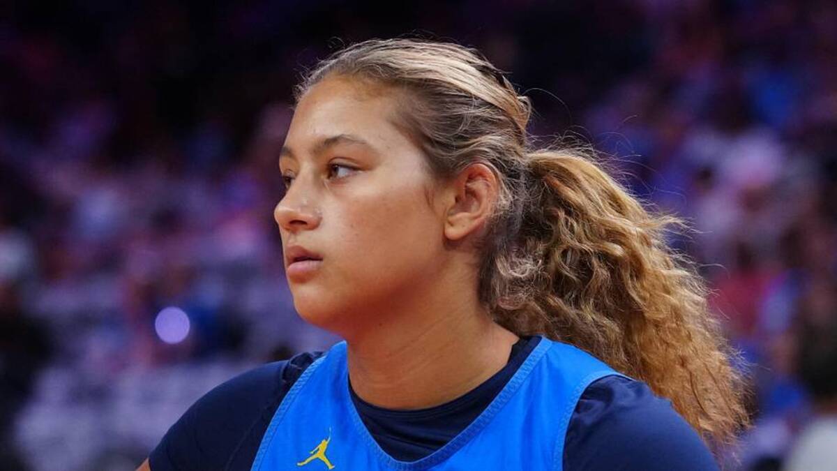  Apr 4, 2026; Phoenix, AZ, USA; UCLA Bruins forward Sienna Betts (16) during practice at Mortgage Matchup Center. Mandatory Credit: Kirby Lee-Imagn Images | Kirby Lee-Imagn Images 