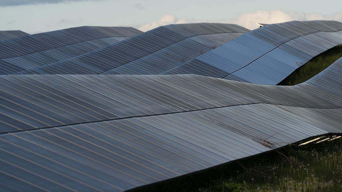 A solar panel energy farm in Phillipsburg, New Jersey, on May 10, 2021.