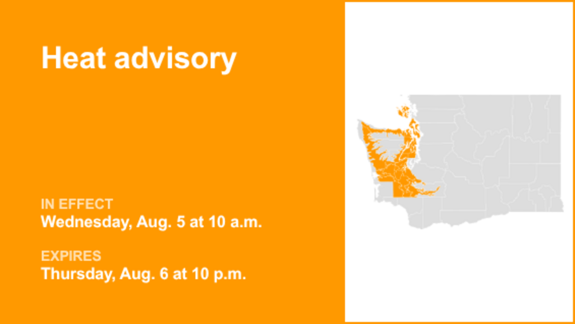 UPDATE: Heat advisory for Western Washington until Thursday night, says the NWS 