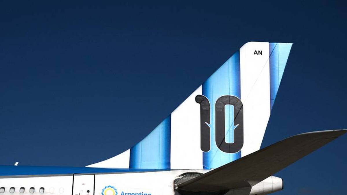  The plane carrying Argentina to the World Cup was dedicated to one man. | Luis ROBAYO/AFP/Getty Images 