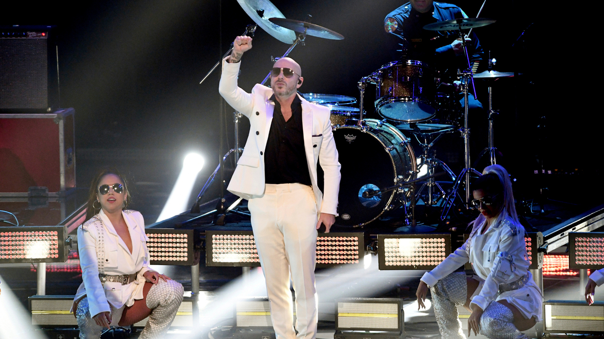 Pitbull performs along with frontline workers as his band for the 21st Latin Grammy Awards in November 2020. He will be performing in Kennewick, WA, at the Toyota Center with Iggy Azalea in September 2021.