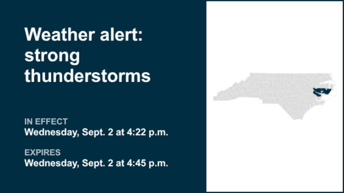 UPDATE: Brace for pea-sized hail with thunderstorms in Mainland Hyde and Beaufort County Wednesday 
