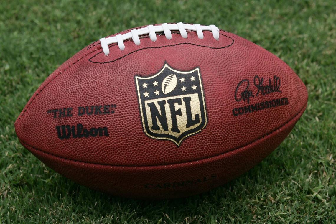  PHOENIX - JULY 20: A detail view of a football shows the redesigned NFL Shield logo during a photo shoot on July 20, 2008 in Phoenix, Arizona. (Photo by Gene Lower/Getty Images) 