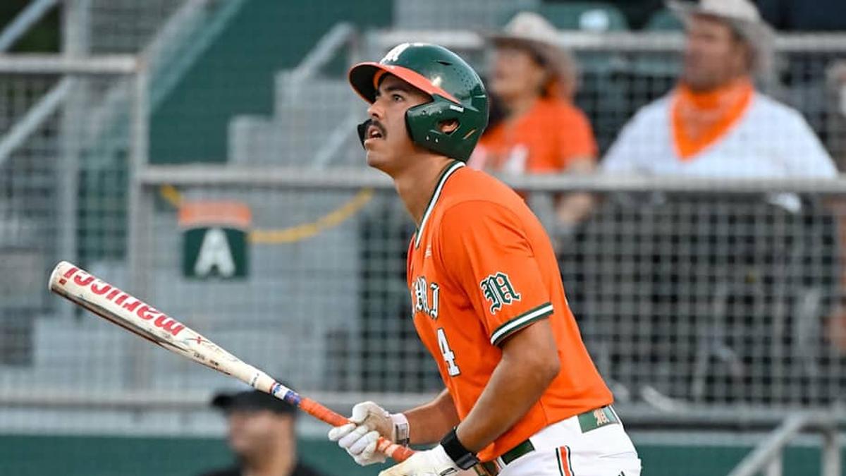  Daniel Cuvet against Virginia Tech after a home run. | Miami Athletics 