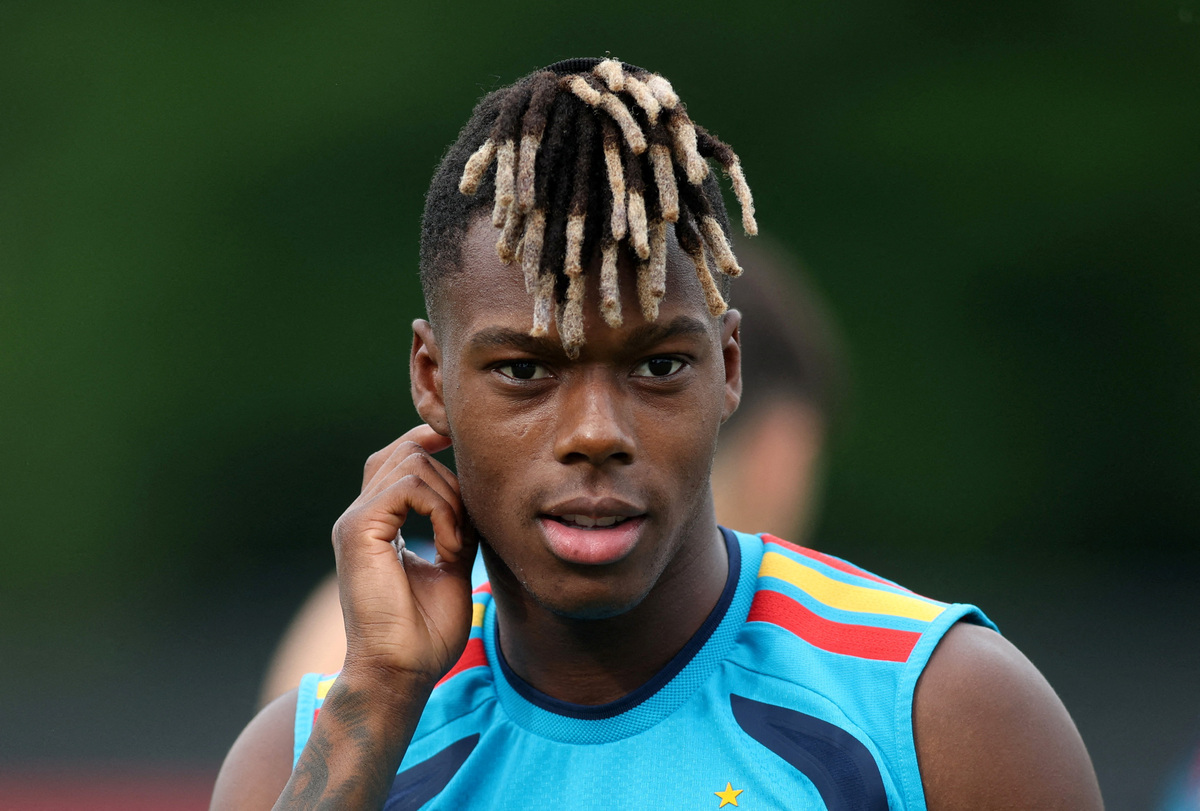 FILE PHOTO: Soccer Football - FIFA World Cup 2026 - Spain Training - Baylor School, Chattanooga, Tennessee, U.S. - June 6, 2026 Spain's Nico Williams during training IMAGN IMAGES via Reuters/Brett Davis/File Photo
