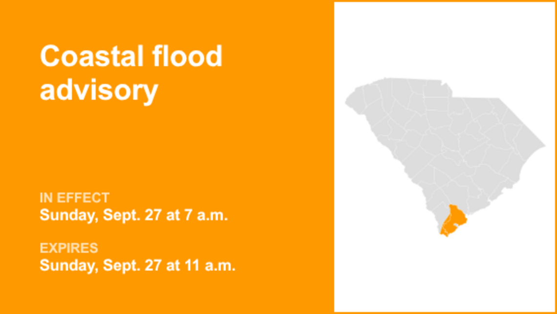 Coastal flood advisory affecting Coastal Jasper and Beaufort County until Sunday midday 