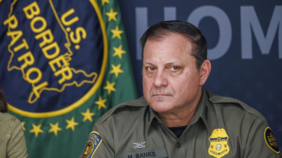 DHS Secretary Noem Holds Roundtable Discussion With Texas Ranchers And CBP Personnel In Brownsville, Texas. U.S. Border Patrol Chief Mike Banks at a roundtable discussion with local ranchers and employees from U.S. Customs and Border Protection led by U.S. Secretary of Homeland Security Kristi Noem on January 7, 2026 in Brownsville, Texas. 
