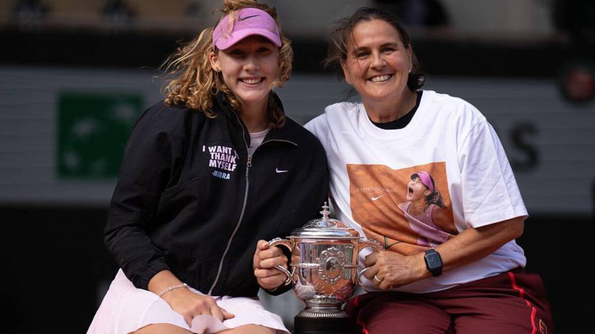  Mirra Andreeva celebrated her maiden major win with her coach Conchita Martinez. | Susan Mullane-Imagn Images 