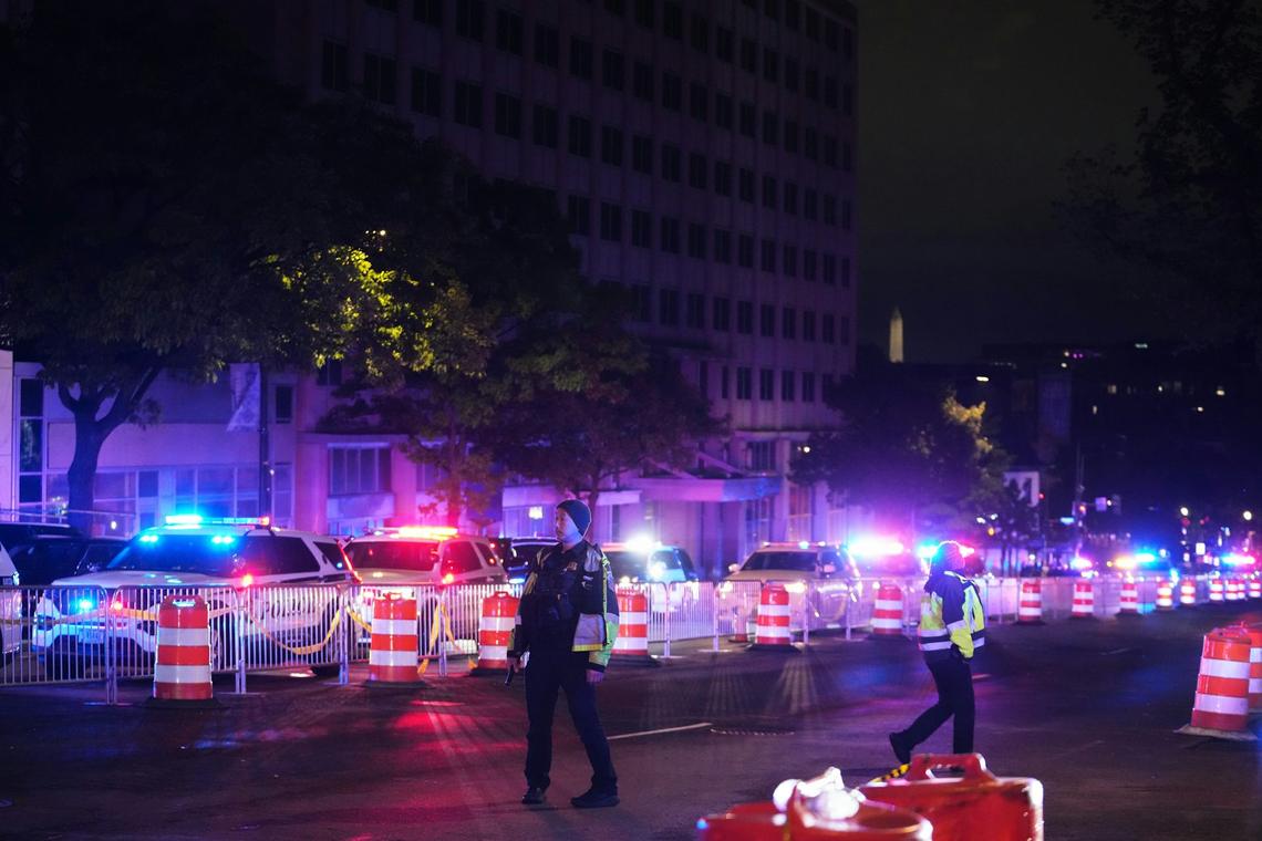  Law enforcement responds to an incident at the Washington Hilton during the White House Correspondents Dinner on April 25, 2026, in Washington. AP Photo/Allison Robbert 
