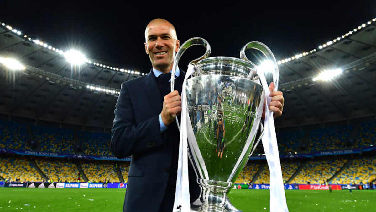  Rumor has it Zinedine Zidane, the only manager in history to win three Champions League titles in a row, has already agreed to take over France. | Stuart Franklin/UEFA/Getty Images 