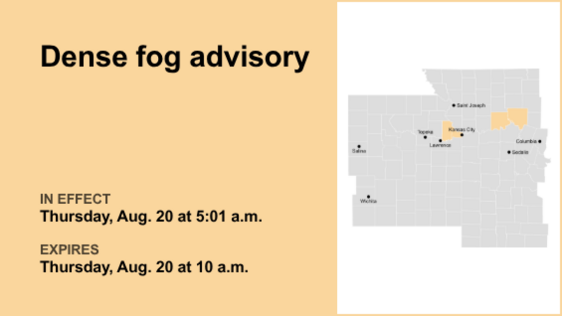 Update: Dense fog advisory issued for the Kansas City area until Thursday morning 