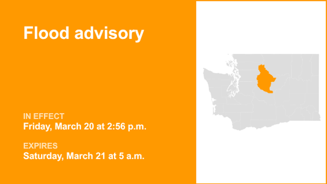 UPDATE: The current flood advisory for Chelan County will expire at 5 a.m. 