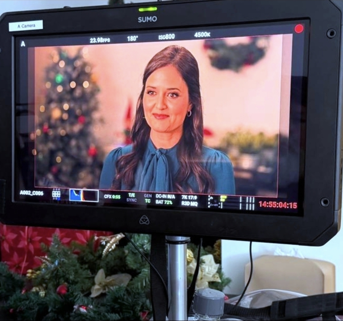 Danica McKellar on the set of ‘The Christmas Yes List,’ 2026Courtesy of Great American Media/Ashley Lamon