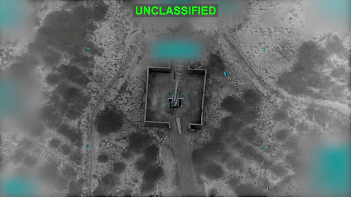 A projectile falls at an unknown location, during what U.S. Central Command (CENTCOM) says are strikes on Iranian military targets, in this screen grab taken from a handout video released on July 11, 2026. U.S. Central Command/Handout via REUTERS