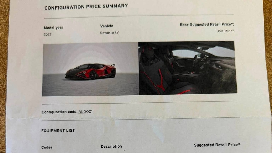 Lamborghini Revuelto SV Starts at $741K, Before a Single Option Is Added 