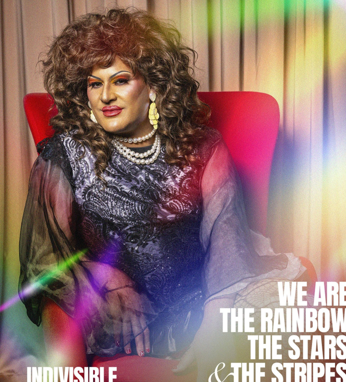 Brittany Lynn, a drag queen and LGBTQ+ activist, is featured in Visit Philly's "We Are The Rainbow, The Stars, & The Stripes" Indivisible ad campaign.