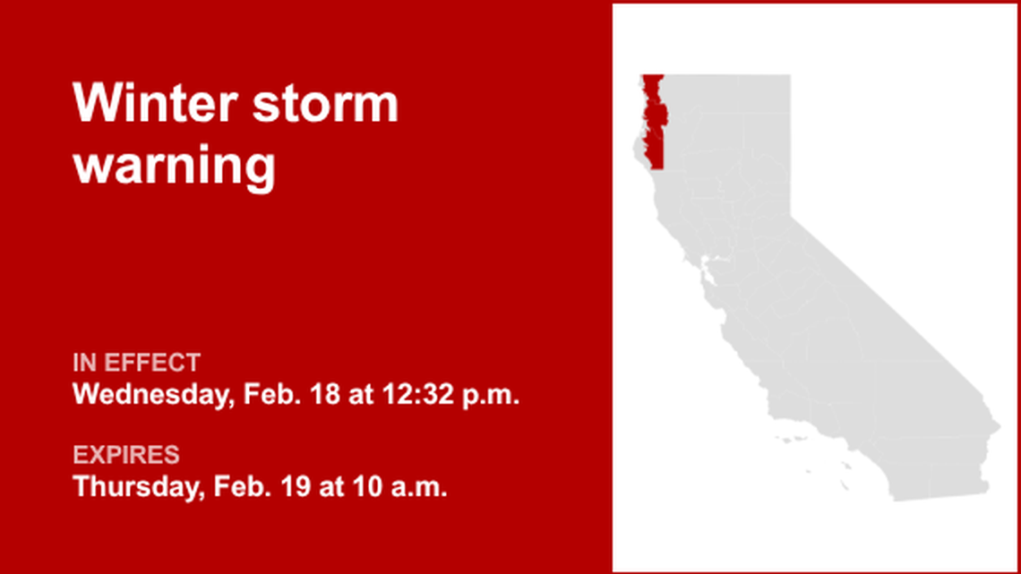 UPDATE: Winter storm warning for North Coast until Thursday morning, says the NWS 