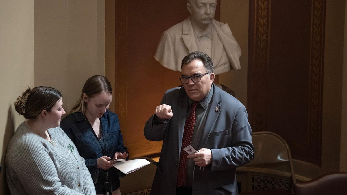 DFL Sen. John Hoffman on the chamber floor Wednesday, during the last week of the legislative session. (Jerry Holt/The Minnesota Star Tribune/TNS)