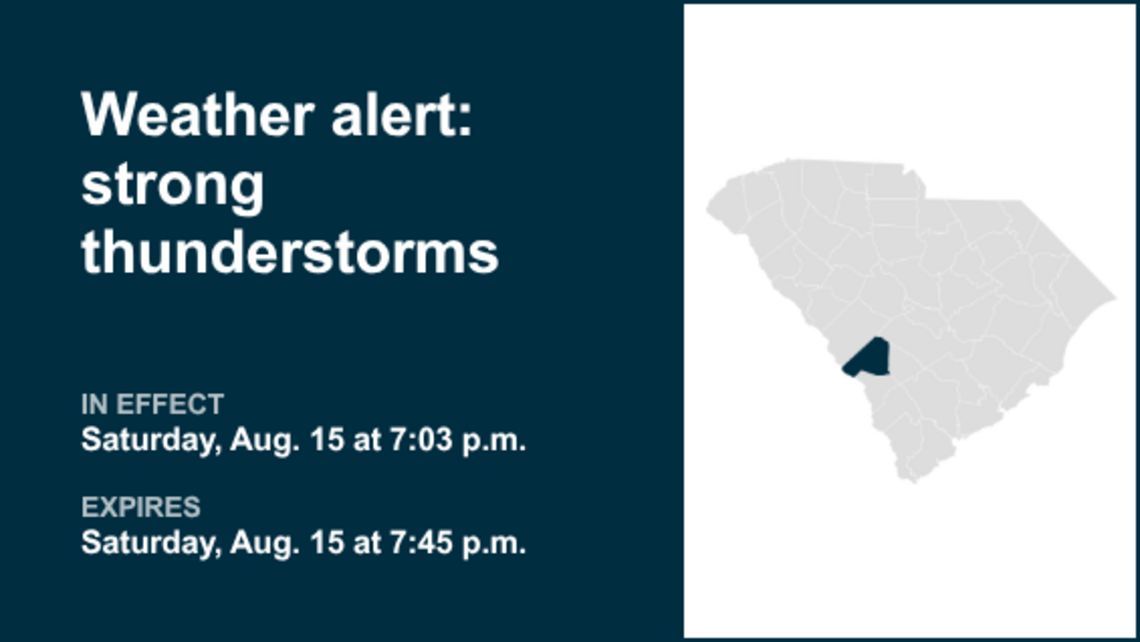 Weather alert active for Barnwell County Saturday evening - gusts as high as 50 mph 