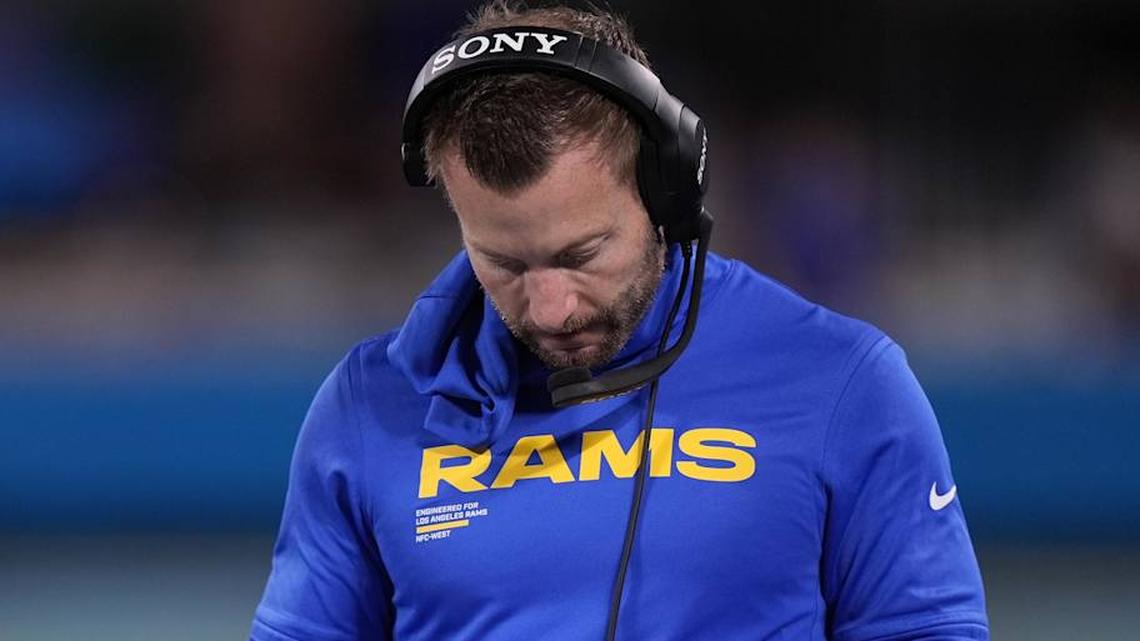  Jan 10, 2026; Charlotte, NC, USA; Los Angeles Rams head coach Sean McVay in the first half during the NFC Wild Card Round game at Bank of America Stadium. Mandatory Credit: Jim Dedmon-Imagn Images | Jim Dedmon-Imagn Images 