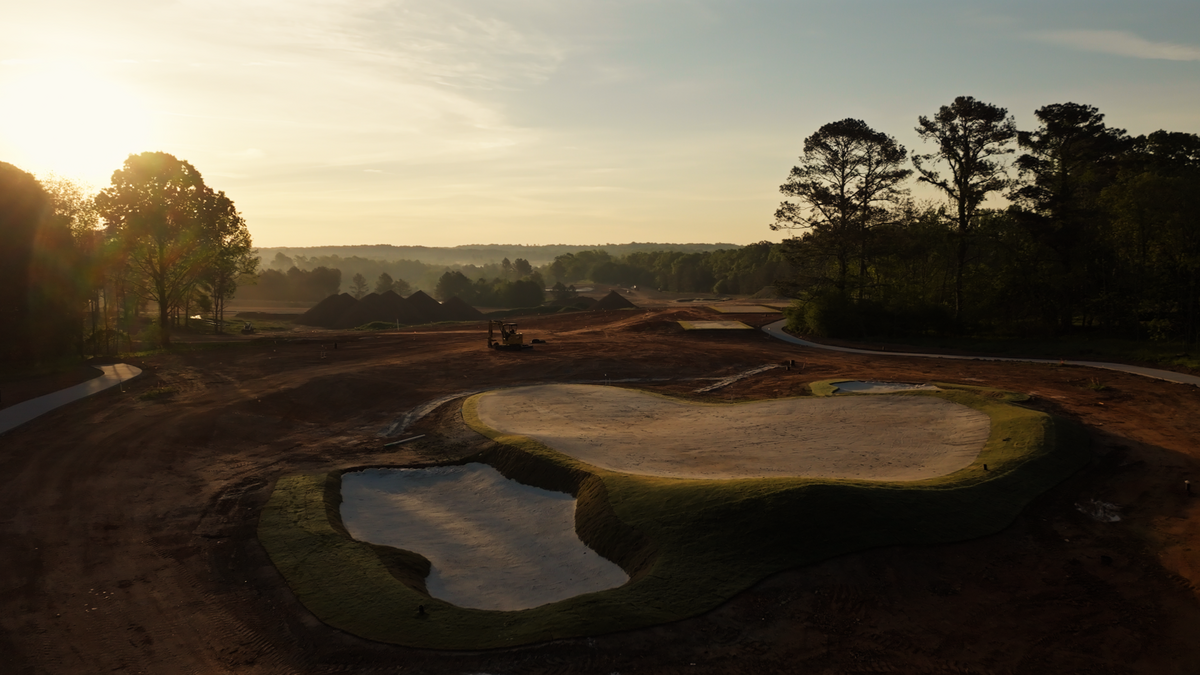  Greens, bunkers and surrounding turf continue to take shape at Kawonu Golf Club as the Andrew Green-designed championship course enters its grassing phase ahead of a planned spring 2027 debut. Courtesy of Kawonu Golf Club.
