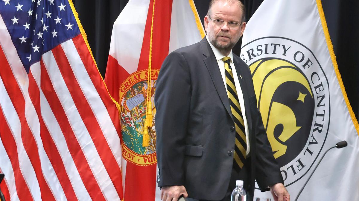University of Central Florida President Alexander Cartwright as seen on Sept. 22, 2025. UCF expected to receive several million dollars in funding for achieving "preeminent" status, but the state slashed the program from the budget this week. (Joe Burbank/Orlando Sentinel)