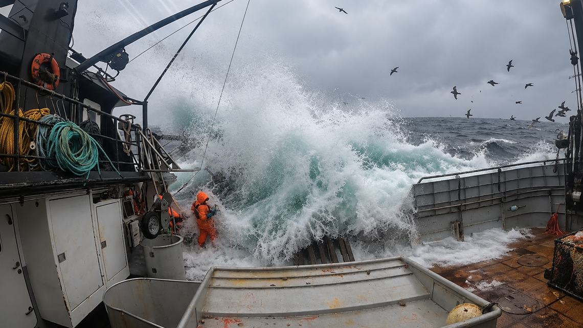 30-Foot Rogue Wave Engulfs Bering Sea Crabbing Boat in Harrowing Wheelhouse Footage (Video) 
