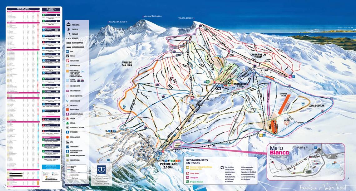  Sierra Nevada trail map, Spain. 