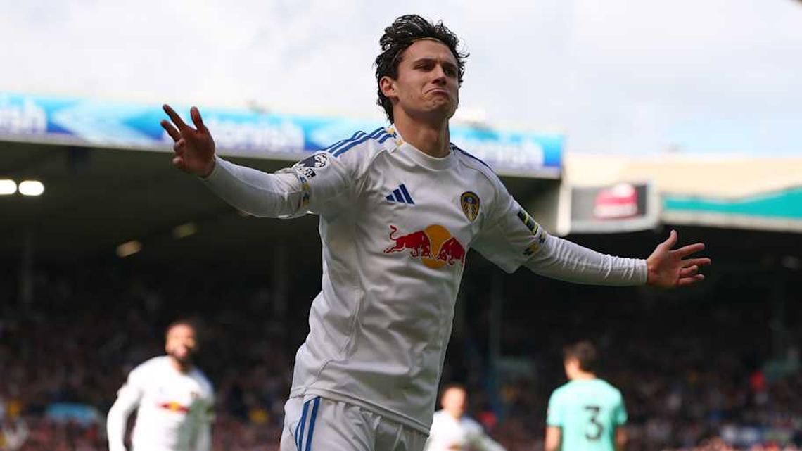  Brenden Aaronson had a two-assist week for Leeds United. | Shaun Brooks/CameraSport via Getty Images 