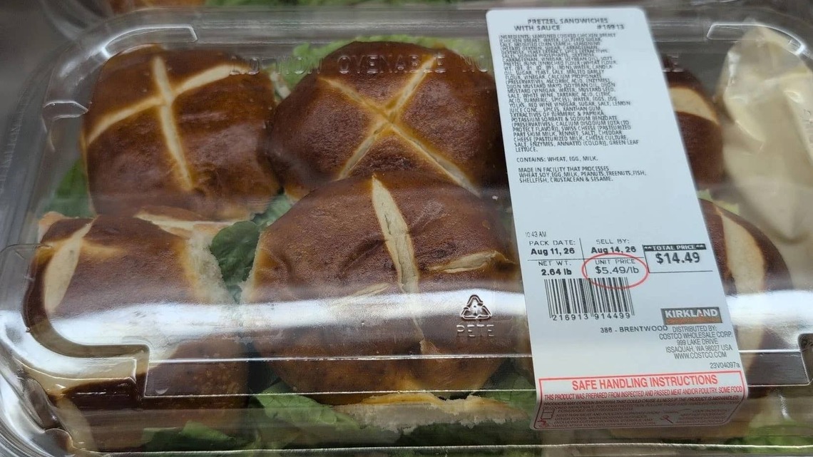 Costco's New Pretzel Buns Chicken Sandwiches 