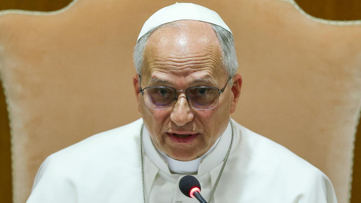 Pope Leo XIV speaks during the presentation of "Magnifica humanitas", his first encyclical, focused on the rise of artificial intelligence, at the Vatican's Aula Nuova del Sinodo, May 25, 2026. REUTERS/Yara Nardi