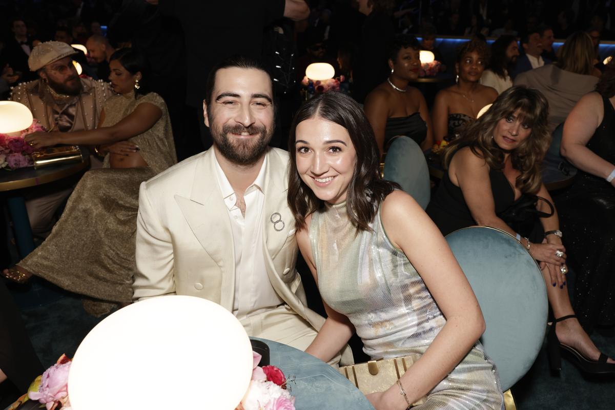 Noah Kahan and his wife Brenna Nolan at the Grammy Awards in 2025.Getty