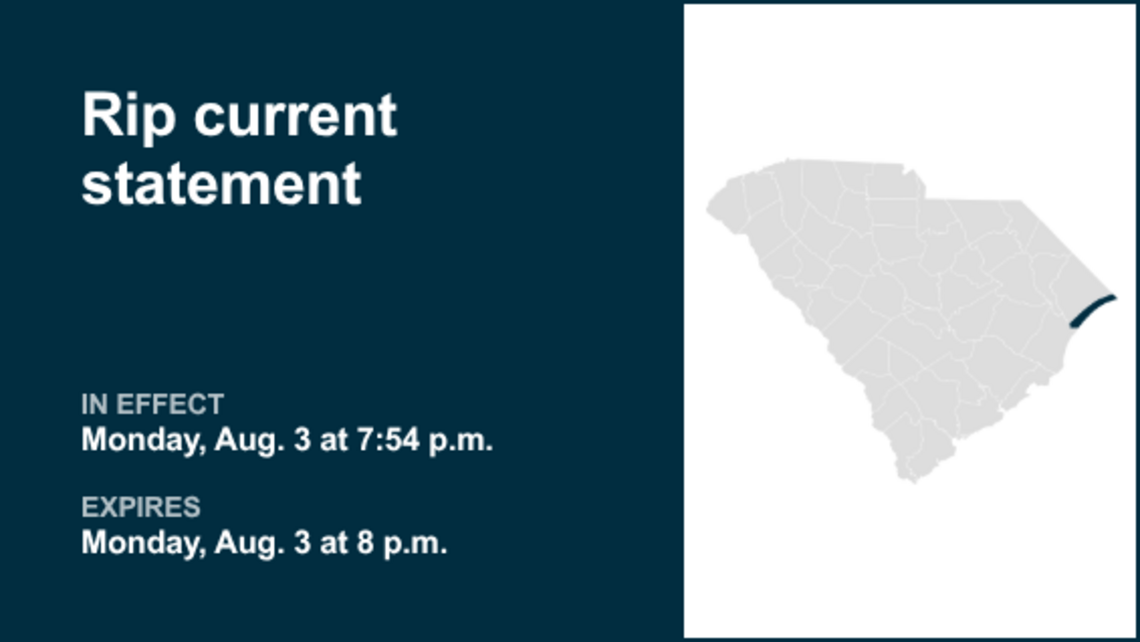 UPDATE: The current rip current statement for Myrtle Beach area will expire at 8 p.m. 