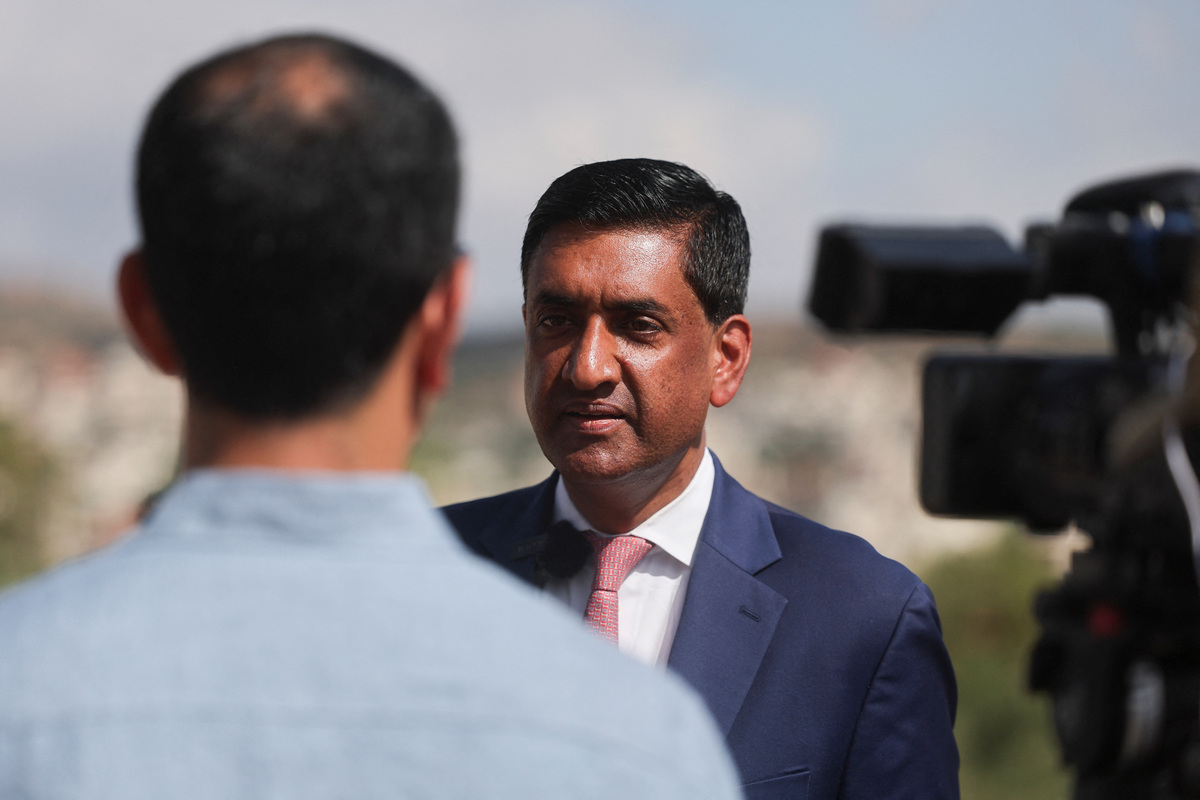 U.S. Representative Ro Khanna (D-CA) is interviewed by Reuters during a visit to Turmus Ayya, near Ramallah, in the Israeli-occupied West Bank, July 9, 2026. REUTERS/Ammar Awad