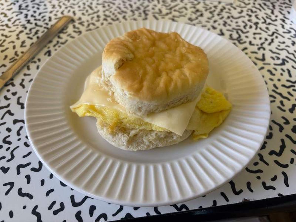 Breakfast biscuit at Bohemia Cafe. Photo credit: Judy Antell 
