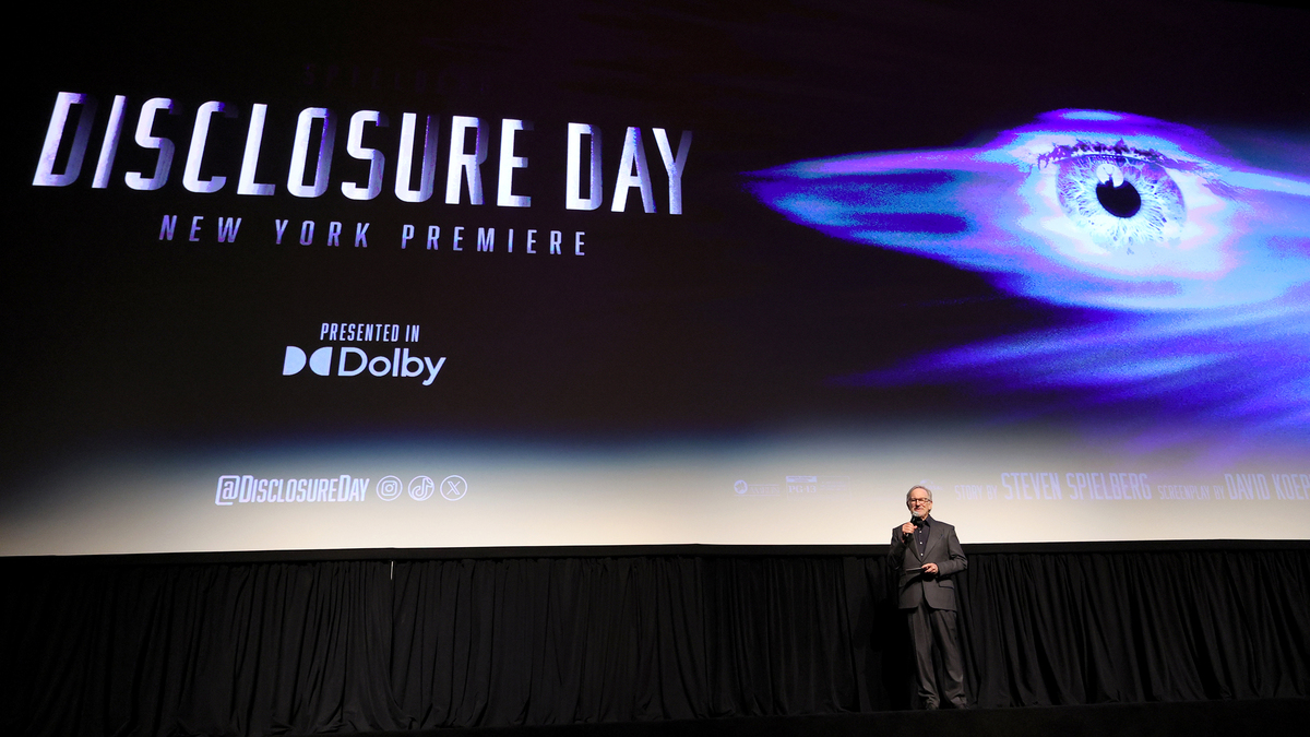 Steven Spielberg speaks onstage during the U.S. premiere of "Disclosure Day," presented by Universal Pictures and Amblin Entertainment on June 8, 2026, in New York City. (Mike Coppola/Getty Images for Universal Pictures and Amblin Entertainment/TNS)