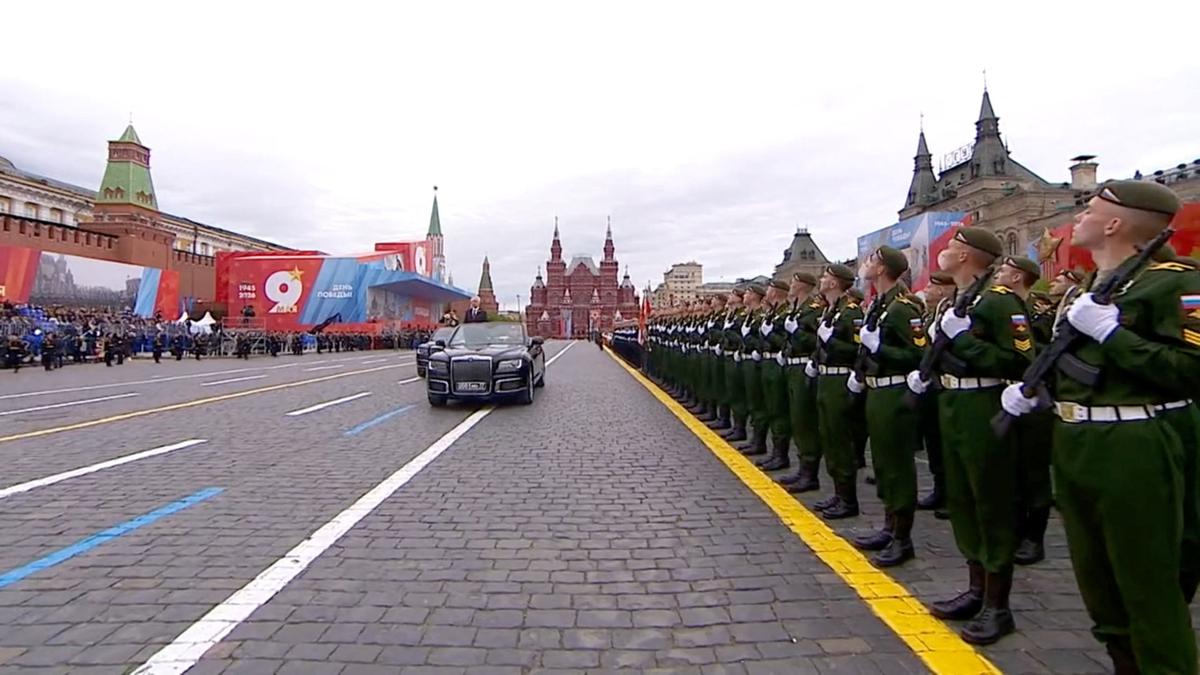 Russia's Defence Minister Andrei Belousov attends a military parade on Victory Day, marking the 81st anniversary of the victory over Nazi Germany in World War Two, in Red Square in central Moscow, Russia, May 9, 2026, in this still image taken from video. Kremlin.ru/Handout via REUTERS