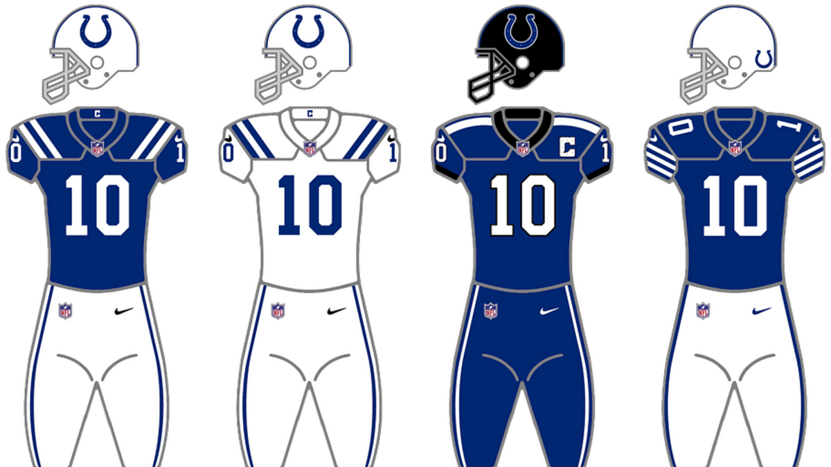  The Colts have three different helmets throughout their uniform set. | Photo via Wikipedia. 