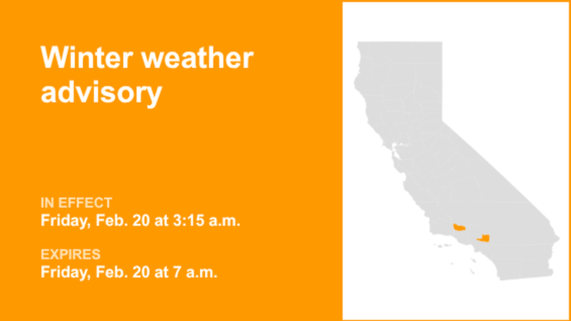 Winter weather advisory active until Friday morning 