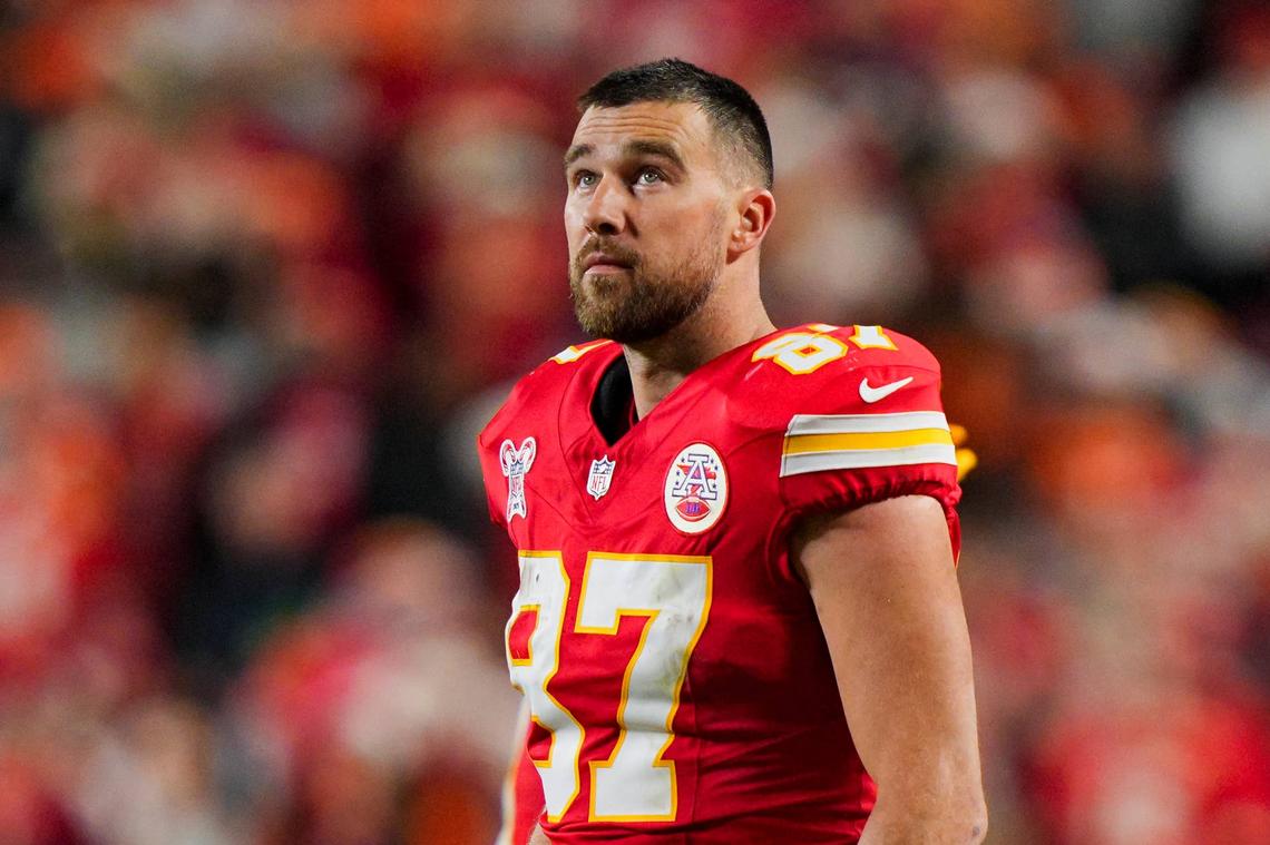  Kansas City Chiefs tight end Travis Kelce (87). Jay Biggerstaff-Imagn Images