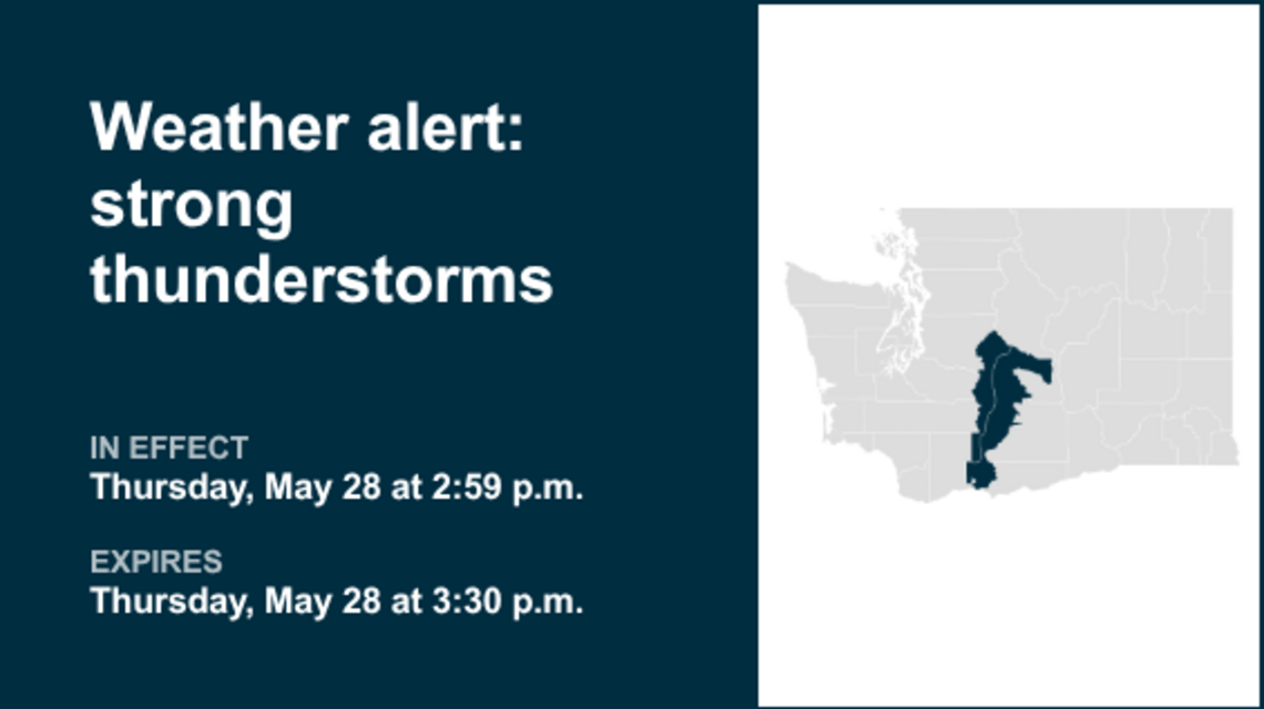 UPDATE: Weather alert for Eastern Cascades early Thursday evening, says the NWS 