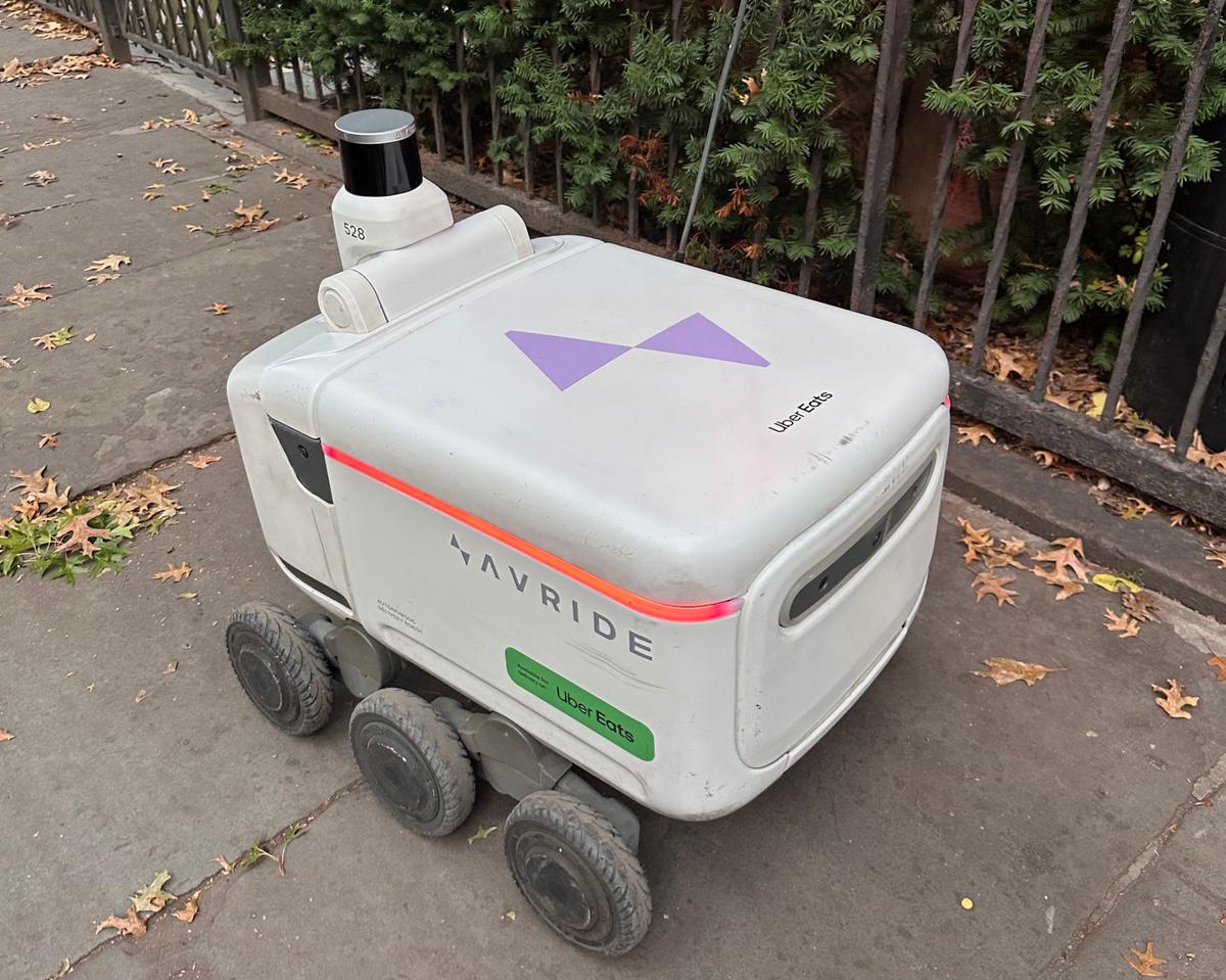  Avride’s robots can navigate pedestrian-packed streets in rain or snow, according to the company’s website. 