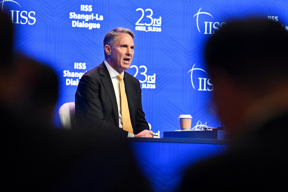 Richard Marles, Australian Deputy Prime Minister and Minister for Defense speaks at the IISS Shangri-La Dialogue security summit in Singapore, May 30, 2026. REUTERS/Caroline Chia