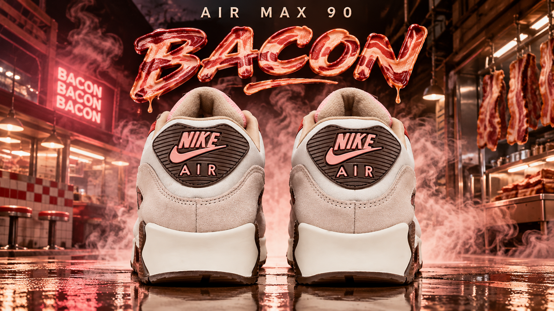 Nike Air Max 90 ‘Bacon' - 39% Under Retail, Key Food Origin, Slow Burn Grail: Where to Buy 