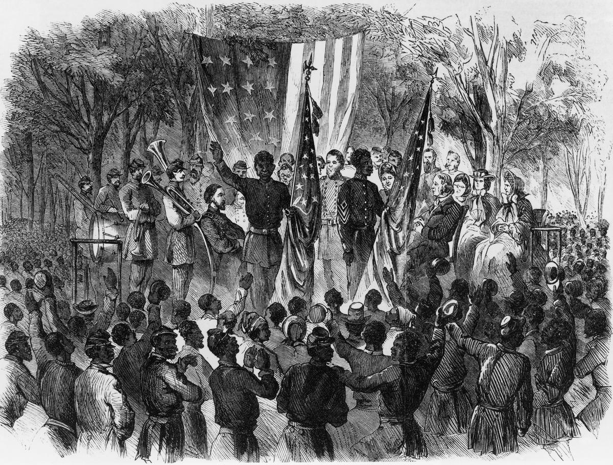  ‘Emancipation Day in South Carolina’ from Frank Leslie’s Illustrated Newspaper. 