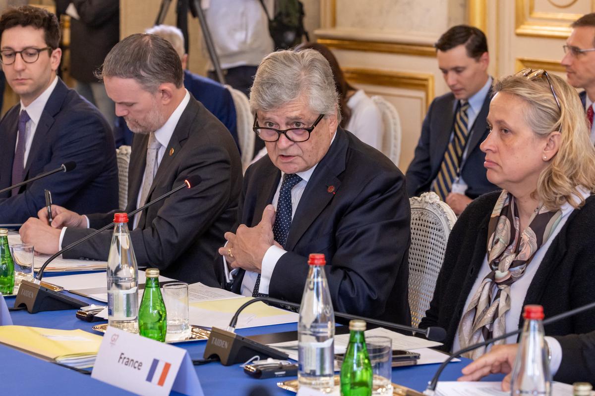French Minister for Trade Nicolas Forissier attends the opening session of the G7 trade ministers' meeting in Paris, France, 06 May 2026. CHRISTOPHE PETIT TESSON/Pool via REUTERS